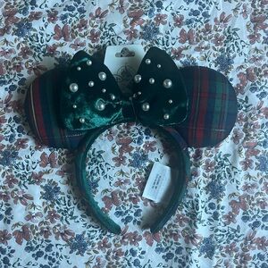 Disney Tartan Minnie Mouse Ears with Pearls